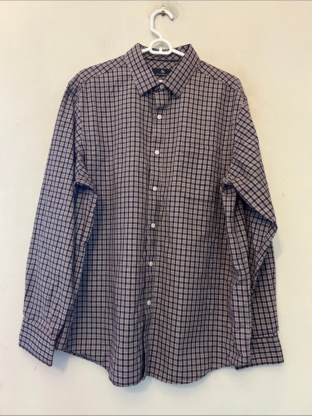 Hart Schaffer Marx Men's Long-Sleeve Plaid Button Front  Shirt Size XL EUC